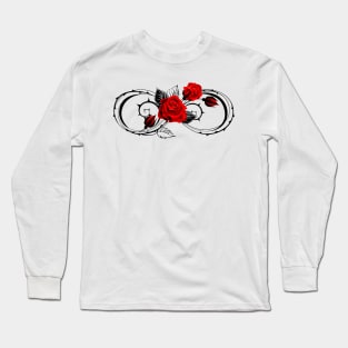 Infinity outline symbol with rose Long Sleeve T-Shirt